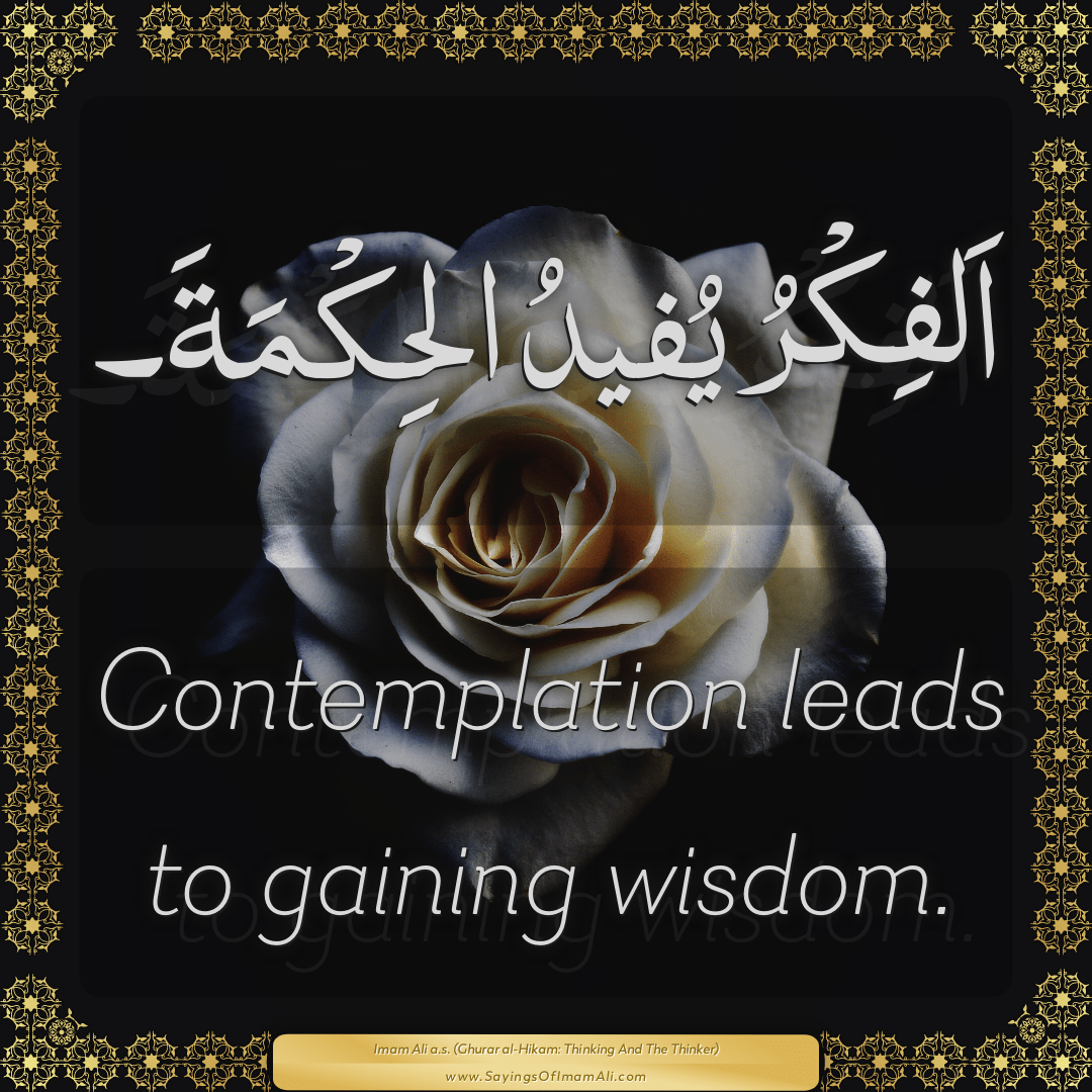 Contemplation leads to gaining wisdom.